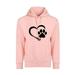 Smart Hear Dog Paw Adult Unisex Comfort Hoodie - Pink - X-Large