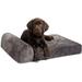 Memory Foam Lounger Pet Bed - Small - 24 X 18 Inch - Ultra Soft Plush Pet Bed - Headrest Pillow Top - Grey