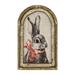 Darzheoy Easter Wall Art Rustic Wooden Vintage Wall Decor with Frame Bunny Decor French Country Decor Rabbit Wall Art Rustic Farmhouse Decor Rabbit Art Poster for Home Easter Decoration (D)