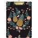 Wellsay Tropical Vintage Pineapple Floral Clipboards for Kids Student Women Men Letter Size Plastic Low Profile Clip 9 x 12.5 in