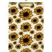 Wellsay Sunflower Print Floral Vintage Clipboards for Kids Student Women Men Letter Size Plastic Low Profile Clip 9 x 12.5 in Golden Clip