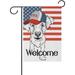 Wellsay American Flag Cute Puppy Dog Garden Flag 28 x 40 Inch Vertical Double Sided Welcome Yard Garden Flag Seasonal Holiday Outdoor Decorative Flag for Patio Lawn Home Decor Farmhouse Party