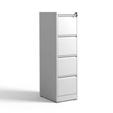 4 Drawer Metal Vertical File Cabinet with Lock Office Home Steel Vertical File Cabinet for A4 Legal/Letter Size White