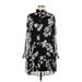 Calvin Klein Casual Dress - Mini High Neck Long sleeves: Black Floral Dresses - New - Women's Size 6