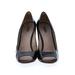 Miu Miu Wedges: D'Orsay Chunky Heel Casual Black Print Shoes - Women's Size 41 - Almond Toe