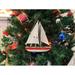 Handcrafted Model Ships USA Sailboat Christmas Tree Ornament 9 in. - Nautical Christmas Decoration