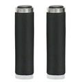 1 Pair Handlebar Grips Double Lock-in Thicken Sponge Shock Absorption Handle Grips Bike Part -Silver