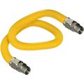 Gas Connector 72 Inch Yellow Coated Stainless Steel 5/8â€� OD Flexible Gas Hose Connector For Gas Range Furnace Stove With 1/2â€� MIP X 3/4 MIP Stainless Steel Fittings 72â€� Gas Appliance Supply Line