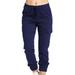 Akiihool Women Pants Casual Plus Size Stretch Golf Capri Pants for Women Casual Yoga Dress Work Capris with Pockets Workout Travel (Blue 4XL)