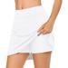 WEAIXIMIUNG Women Skirts Midi Length Elegant Womens Casual Solid Tennis Skirt Yoga Sport Active Skirt Shorts Skirt White M