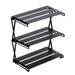 Folding Picnic Table Portable Camping Desk 3 Layered Foldable Storage Rack