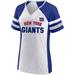 Women's Fanatics Branded White/Royal New York Giants Plus Size Color Block T-Shirt