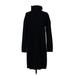 Banana Republic Casual Dress - Sweater Dress High Neck Long sleeves: Black Solid Dresses - Women's Size X-Small