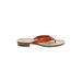 Amedeo Canfora Sandals: Slip-on Stacked Heel Casual Orange Print Shoes - Women's Size 8 - Open Toe