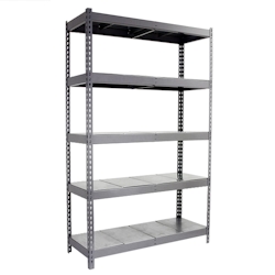 SimonRack Metallregal ohne Schrauben mit Simonforte -Metallschalen 5 Regale. Grau/galva Farbe 2000x2400x900 mm Image
