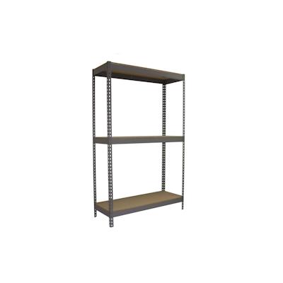 SimonRack Metallregal ohne Schrauben mit Simonforte 3 Regale 3 Regale. Grau/Holzfarbe 2000x1800x900 mm Image