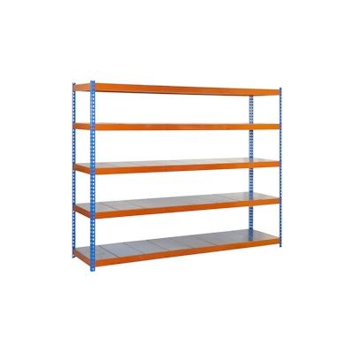 SimonRack Metallregal ohne Schrauben mit Simonforte -Metallschalen 5 Regale. Blau/Orange/Galva Farbe 2000x1800x600 mm Image