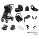 Babystyle Oyster 3 Ultimate 12 Piece Travel System Bundle With Cabriofix - Carbonite