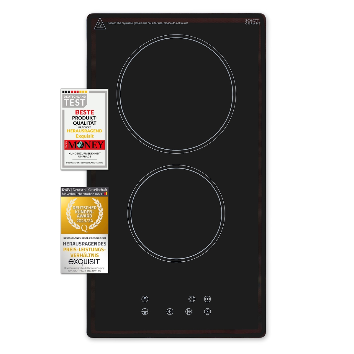 Exquisit Kochfeld EKC301-020 | Glaskeramik | Touch Control | Timer | Kindersicherung | 3000 W Image