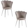 Lot de 2 chaises nymphea Chrome assise Velours Moka