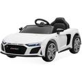 AUDI R8 voiture électrique 12V. blanche 1 place. 4x4 pour enfants. avec autoradio et télécommande