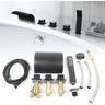 Robinet de baignoire Waterfall Black Bath Edge 5-Hole Bath Edge Tap Rainshower Hand Shower Set