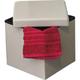 Pouf de rangement pliable pu mdf uni - taupe Tendance