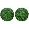 Lot de 2 buis artificiels topiaires artificielles en forme de boule ø 40 cm pe vert