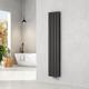 Radiateur eau chaude en acier Tube plat Montage mural Noir 160x30cm Double Couche - Emke