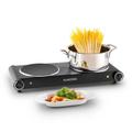 Plaque Infrarouge 2400W, Plaque de Cuisson Electrique, Plaque 2 Feu, Tables de Cuisson Portable,