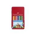 Faber Castell - metal pencil case 12 assorted classic coloured pencils
