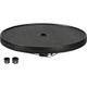 Table basse table de parasol ø 60 cm compatible parasol mât 3,8 cm hdpe aspect bois noir - Noir