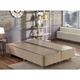 Les Tendances - Cadre de lit avec coffre de rangement tissu marron clair Rika-Couchage 90x190 cm