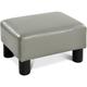 Tabouret Ottoman Pouf Repose-Pied Siège Rectangulaire Cuir pu 40 30 24cm (Gris) - Costway