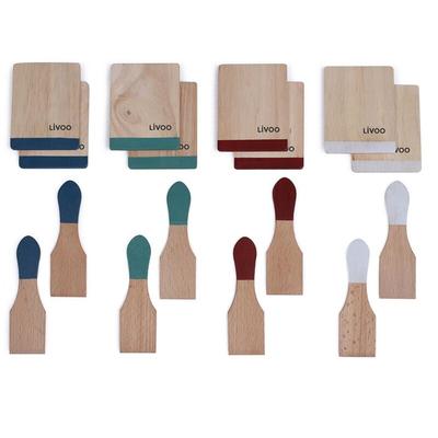 Set d'accessoires pour raclette - 8 spatules en bois + 8 planchettes en bois MEN391