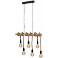Briloner - Suspension, lampe de salle à manger réglable en hauteur, suspension avec poutre en bois,