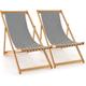 Relax4life - Chaise Longue Inclinable avec Dossier Réglable, Chaise de Plage Pliable en Bambou et