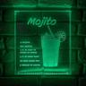 Néon mural usb recette du Mojito Ostaria Vert