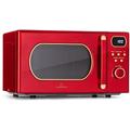 Micro-ondes avec grill - Klarstein julieta 20l - 700 / 800 w - 8 programmes - rouge - Rouge