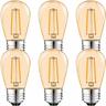 S14 E27 Edison led Glühbirne,2W Vintage Filament Fadenlampe,Amber , Warmweiß 2700K, 360 °