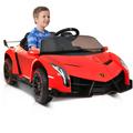 Okwish - Voiture électrique pour enfants12V Lamborghini, 2 moteurs, led, Bluetooth, musique,