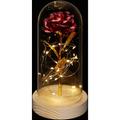 Rose éternelle, artificielle, sous cloche, lumière led, Saint-Valentin, fête des Mères, Noël, rouge