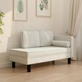 Chaise Longue en Velours. Crème : Divan, Canapé et Lit Confortable - Crème