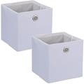 Boîtes de rangement, caisses en tissu, lot de 2, HxLxP : 30,5 x 30,5 x 30,5 cm, bacs pliables,