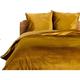 1001kdo - Housse de couette + 2 taies 220 x 240 cm Velours ocre