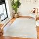 Tapis en Relief Tapis Exterieur Terrasse Salon Cuisine Motif Circle Scandinave Blanc 160 x 220 cm