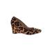 J.Crew Wedges: Tan Leopard Print Shoes - Women's Size 7 - Almond Toe