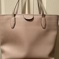 Kate Spade Bags | Kate Spade Beige Leather Tote Handbag W/ Zipper Closure Beige Large | Color: Cream | Size: Os