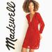 Madewell Dresses | Madewell "Hazelwood" Faux Wrap Front Mini Dress In Windswept Floral | Color: Red | Size: S