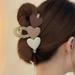 Anthropologie Accessories | Heart Detail Hair Claw | Color: Brown/Tan | Size: Os